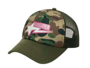 BAPE x KidSuper Sta Logo Rhinestone Trucker Cap (Green)