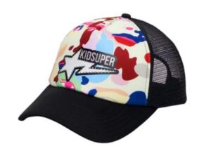 BAPE x KidSuper Sta Logo Rhinestone Trucker Cap (Multicolor)