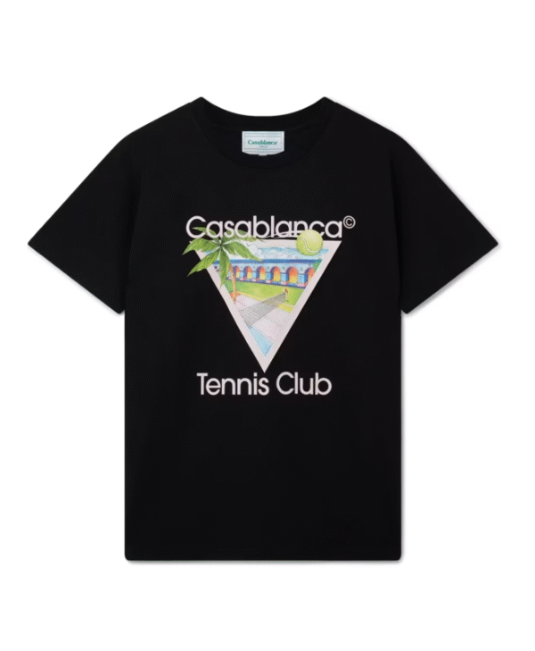 Casablanca Tennis Club Icon Screen Black Tee