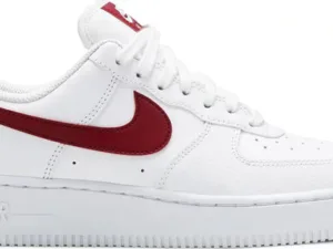 Nike Air Force 1 Low '07 White Noble Red (Women's) - 6 MEN / 7.5 WOMEN