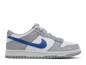 Nike Dunk Low Mini Swoosh Wolf Grey Game Royal (GS) - 6 Y
