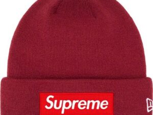 Supreme "New Era Box Logo" Beanie (FW22) (Cardinal)