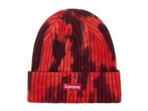 Supreme "Overdye Beanie" (Splatter Red) (SS24)