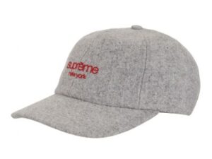 Supreme "Waxed Wool" 6-Panel Cap (Grey)