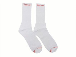 Supreme x Hanes Crew Socks White