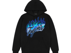 Trapstar Flame Print Hoodie Black