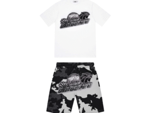 Trapstar Shooters Short Set White/Black Camo